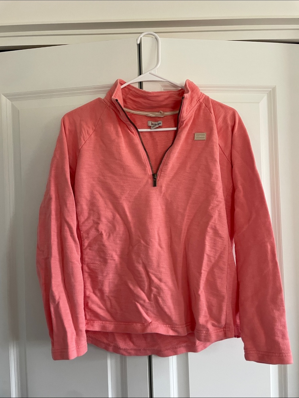 L.L. Bean Coral Half-Zip Pullover